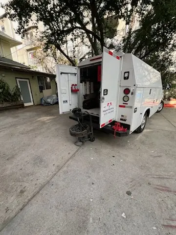 Magnet Plumbing service vehicle on-site for Slab Leak Repair in Wilshire Park